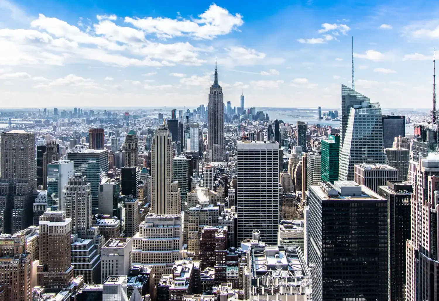 Midtown Manhattan, with the Empire State Building among the towers.